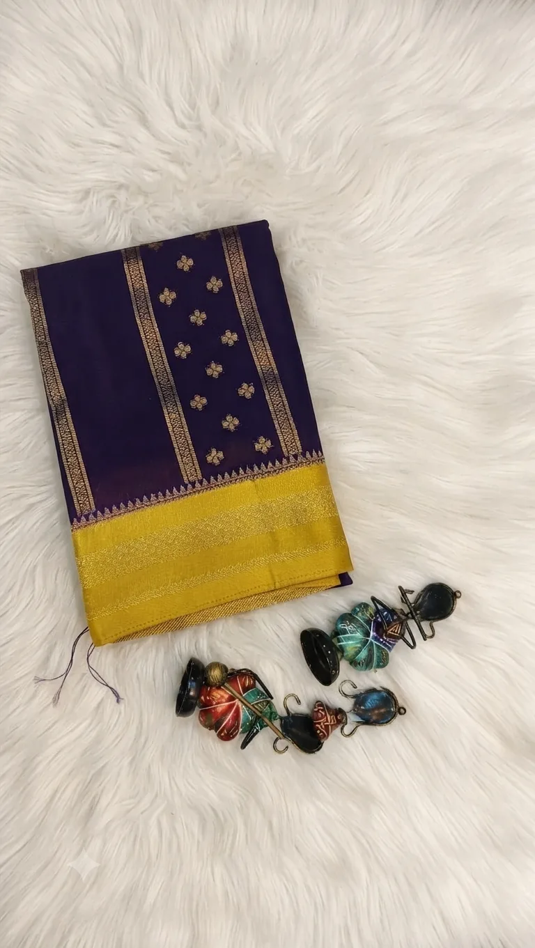 Mysore Silk Saree With Rich Pallu