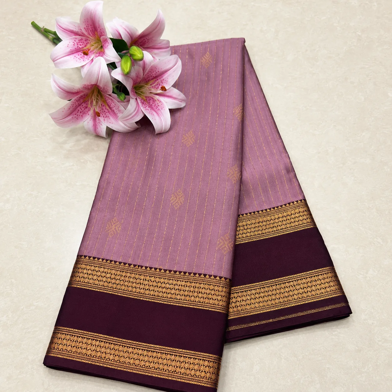 Lavender Royale Silk Saree