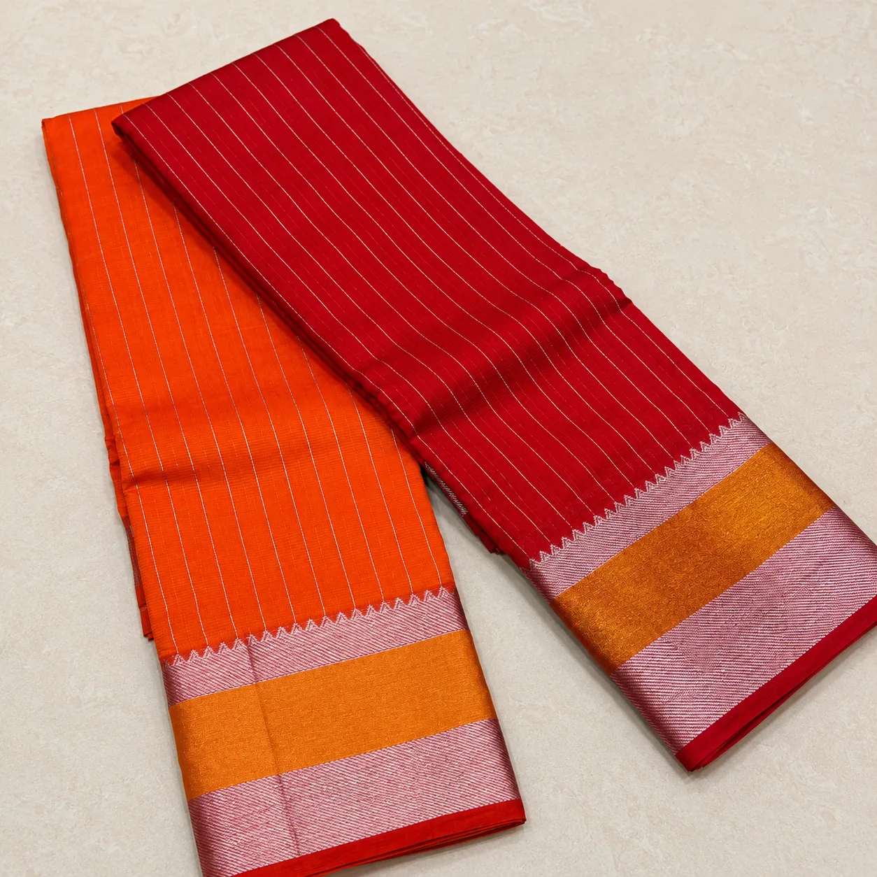 Sunset Duo Striped Saree