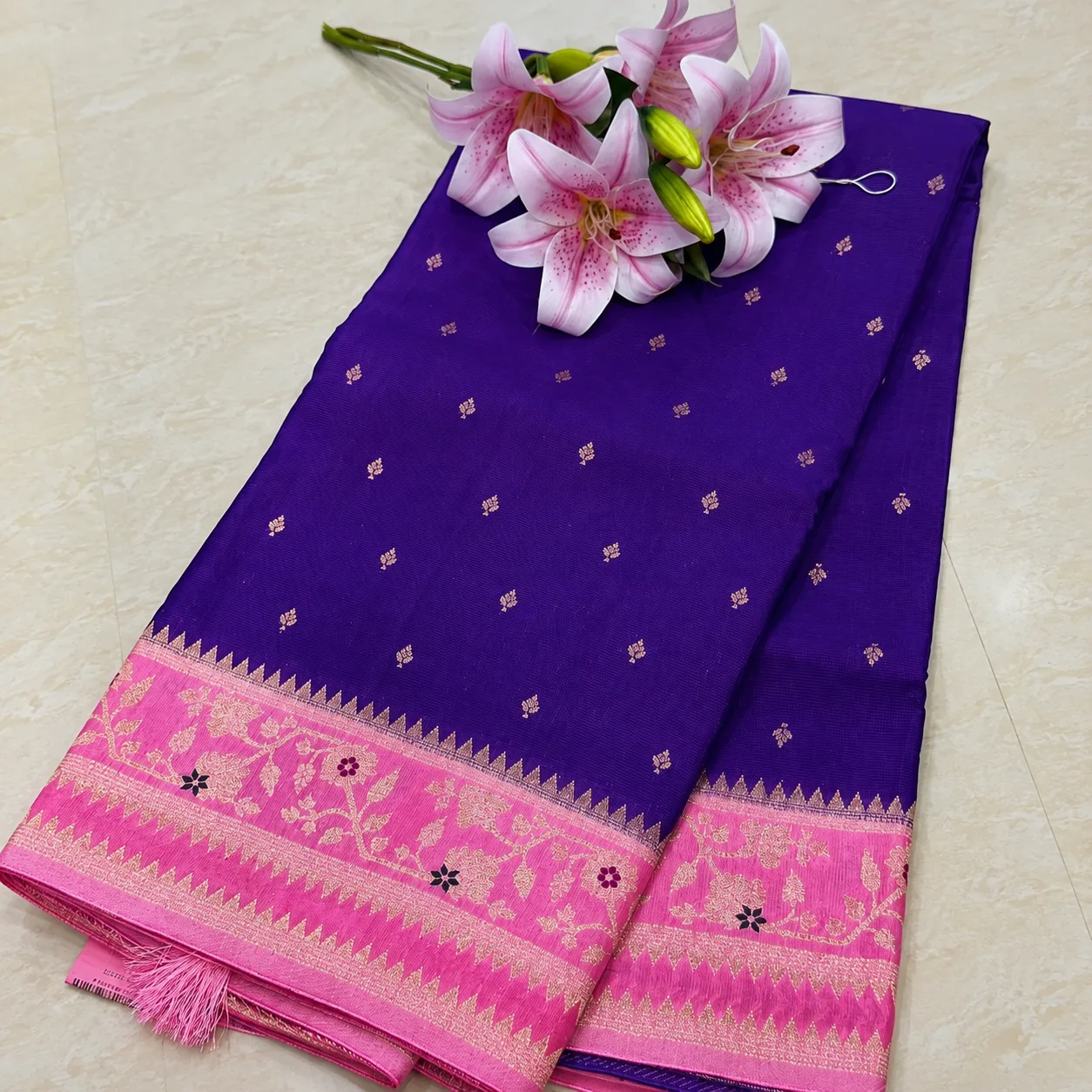 Royal Violet Bloom Saree