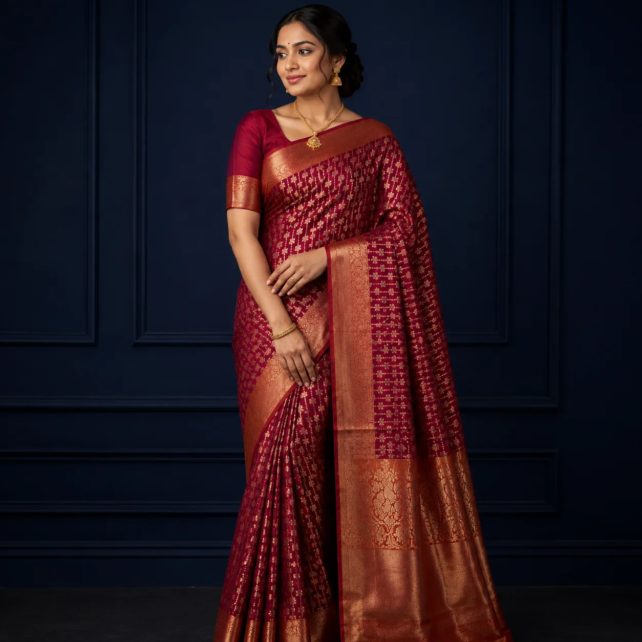 Adithya Pattu Saree I 0V - 004 I Pink Saree