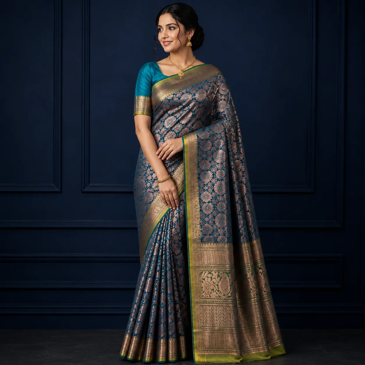 Saloni Pattu Saree I 0V - 005 I Rama Green Saree
