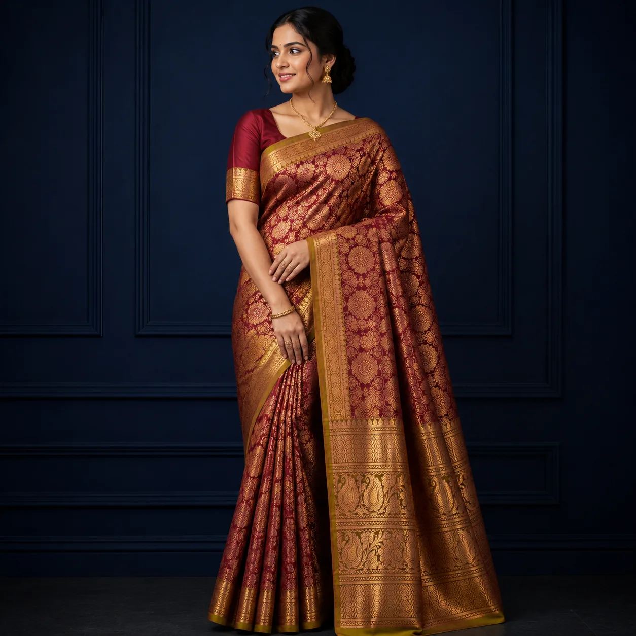 Saloni Pattu Saree I 0V - 006 I Maroon Saree