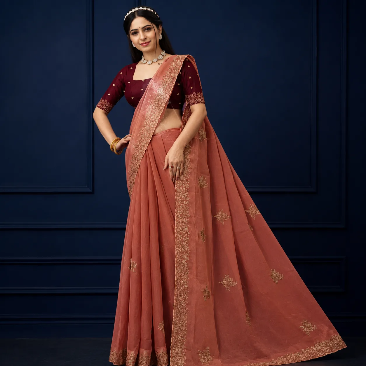 Jannt Saree I 0V - 007 I Grey Saree