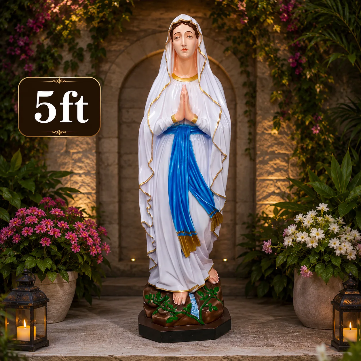 5 Ft Our Lady of Lourdes Statue