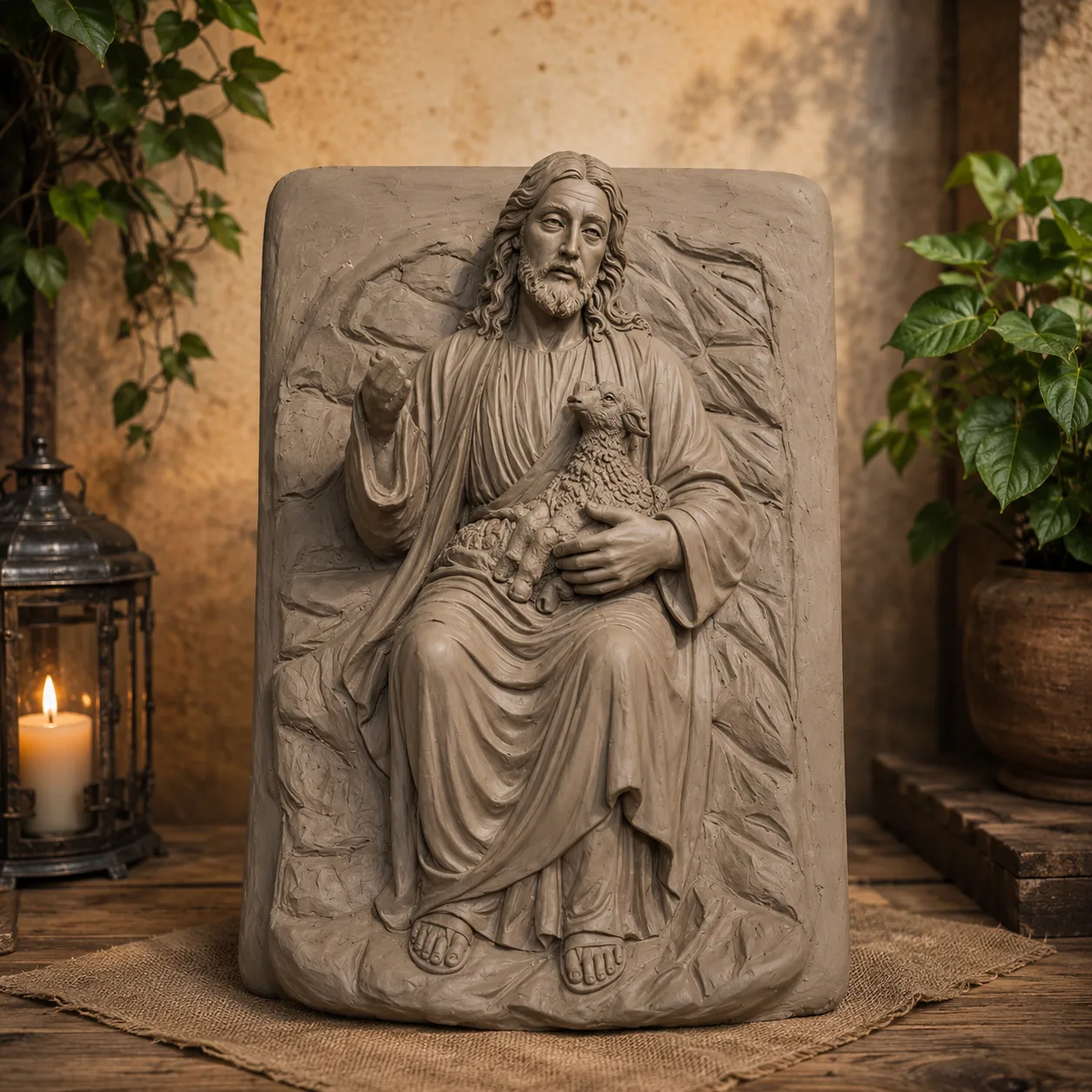 Jesus the Good Shepherd Wall Relief