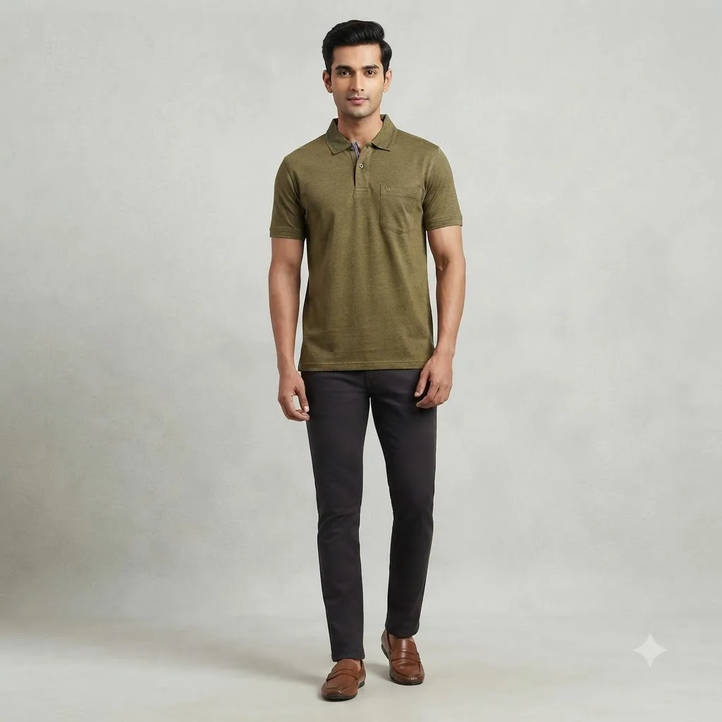 StripLine I 4V - 009 I Olive Green T- Shirt