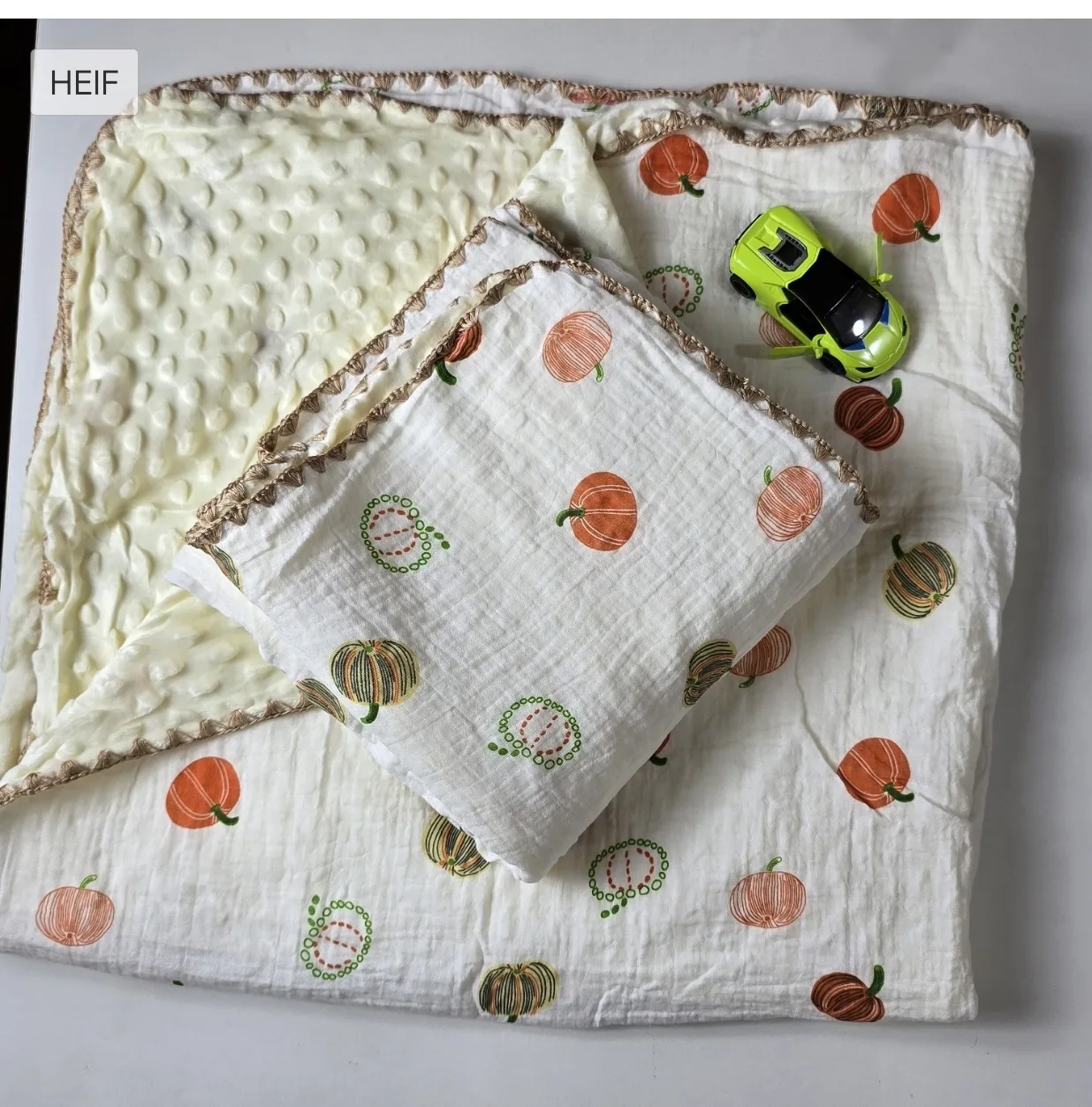 Muslin bubble blanket-Pumpkin Print