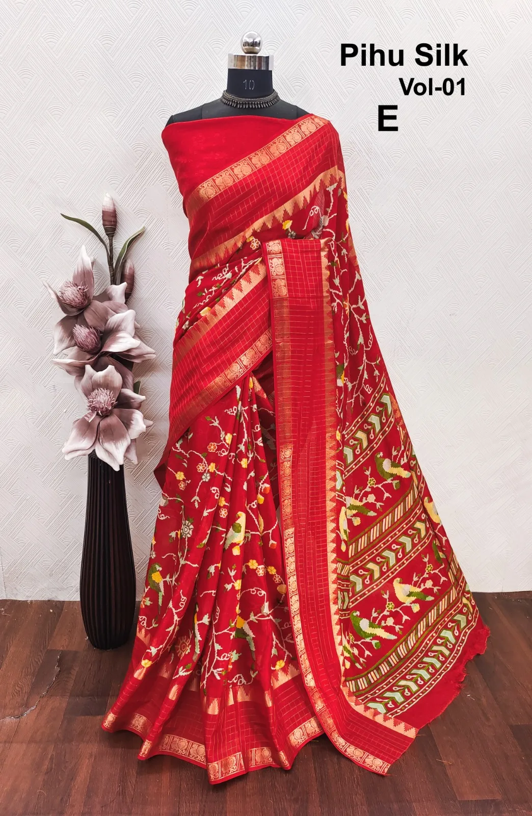 Gorget saree with maheshwari border