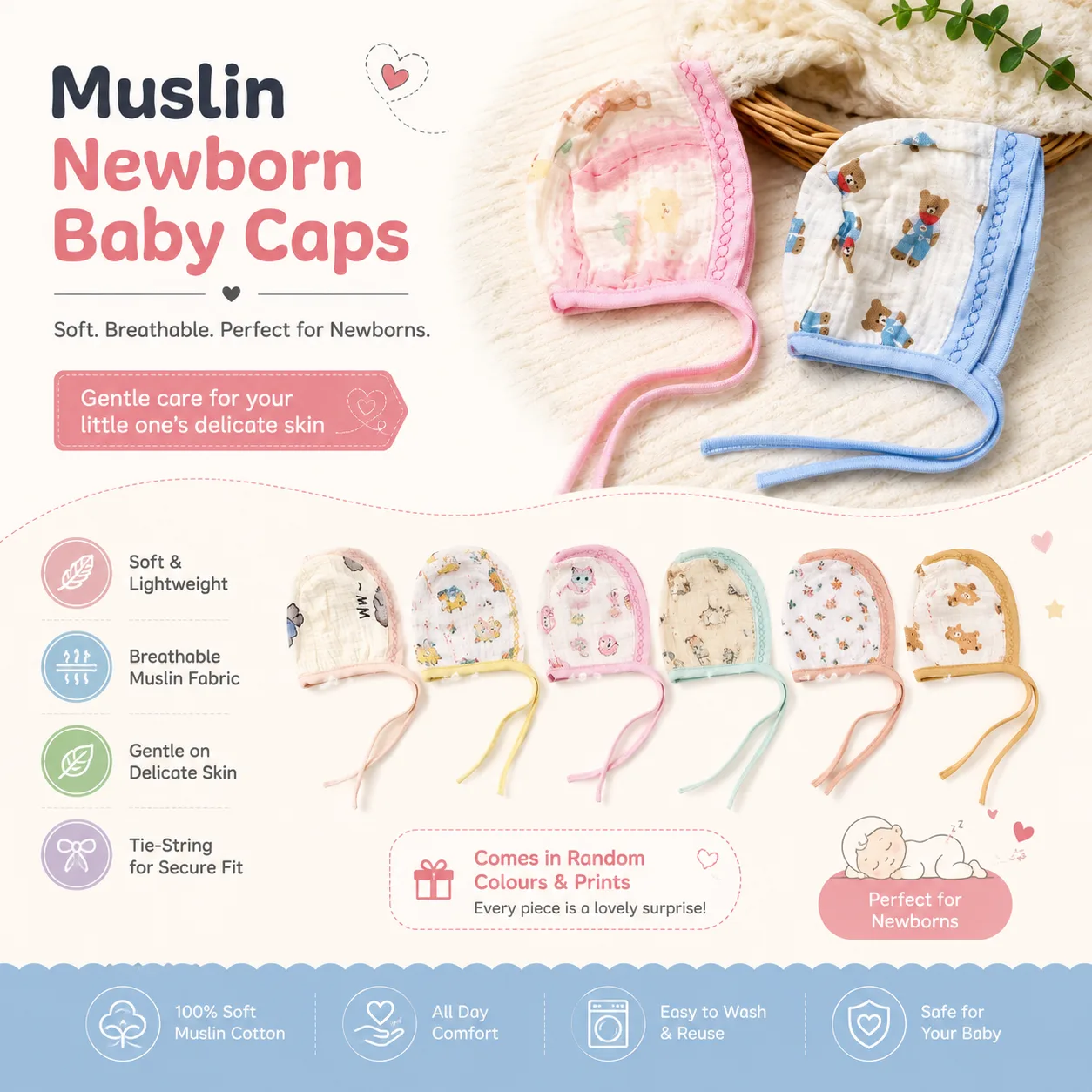 Baby Muslin Cap
