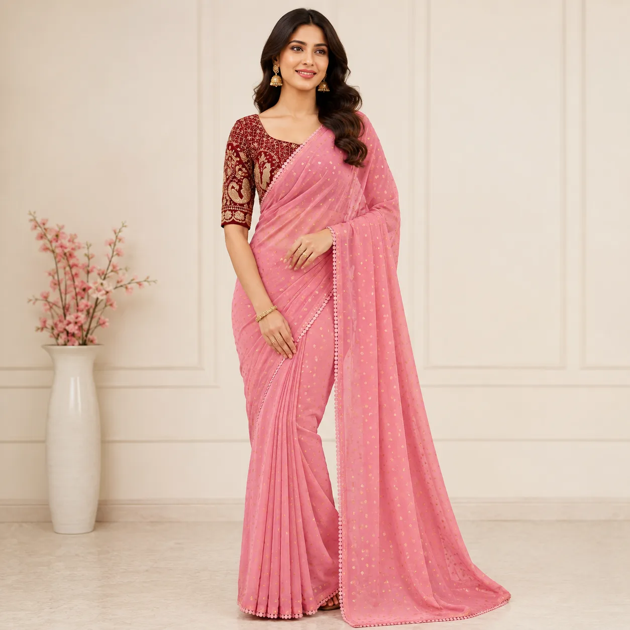 Satin frendy silk saree