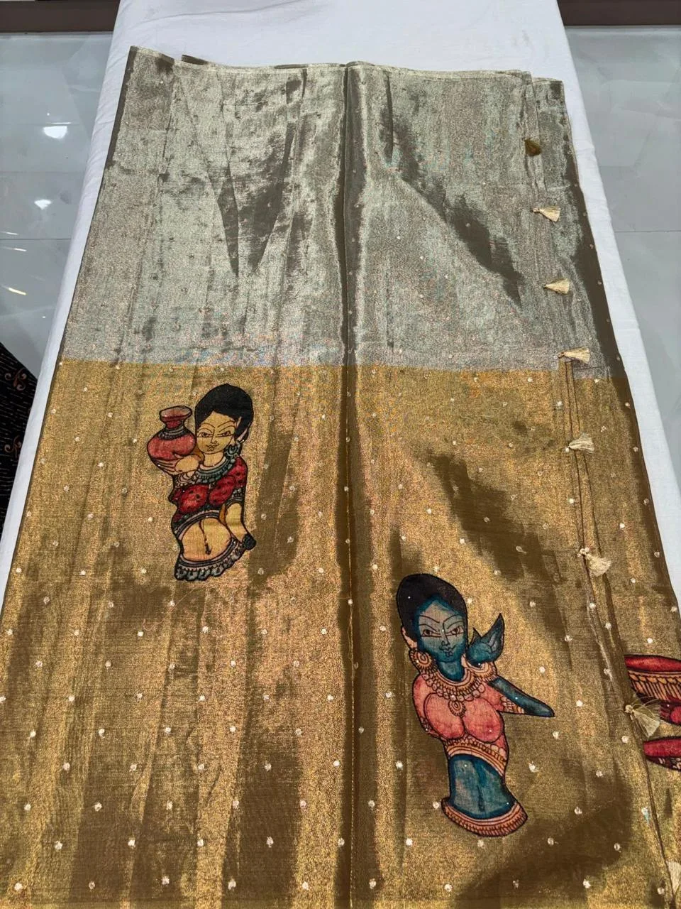 Half and half tissue saree