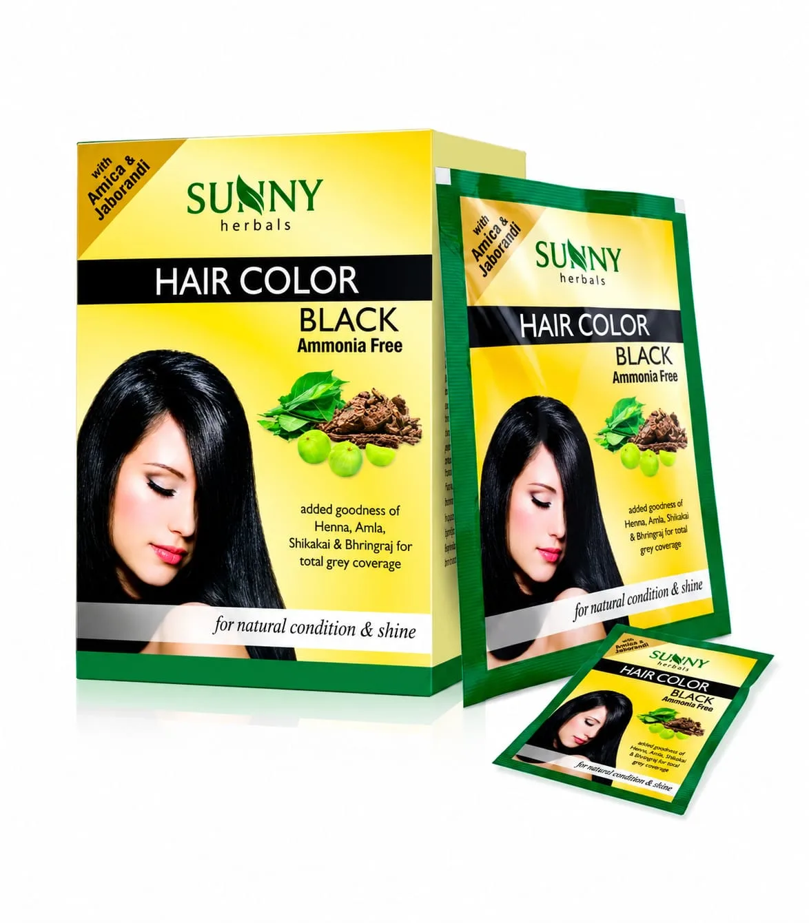 Sunny Herbals Hair Color with Henna, Amla, Shikakai and Bhringraj