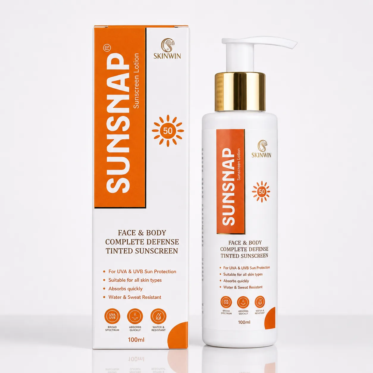 Sunsnap Face and Body Complete Defense Tinted Sunscreen SPF 50