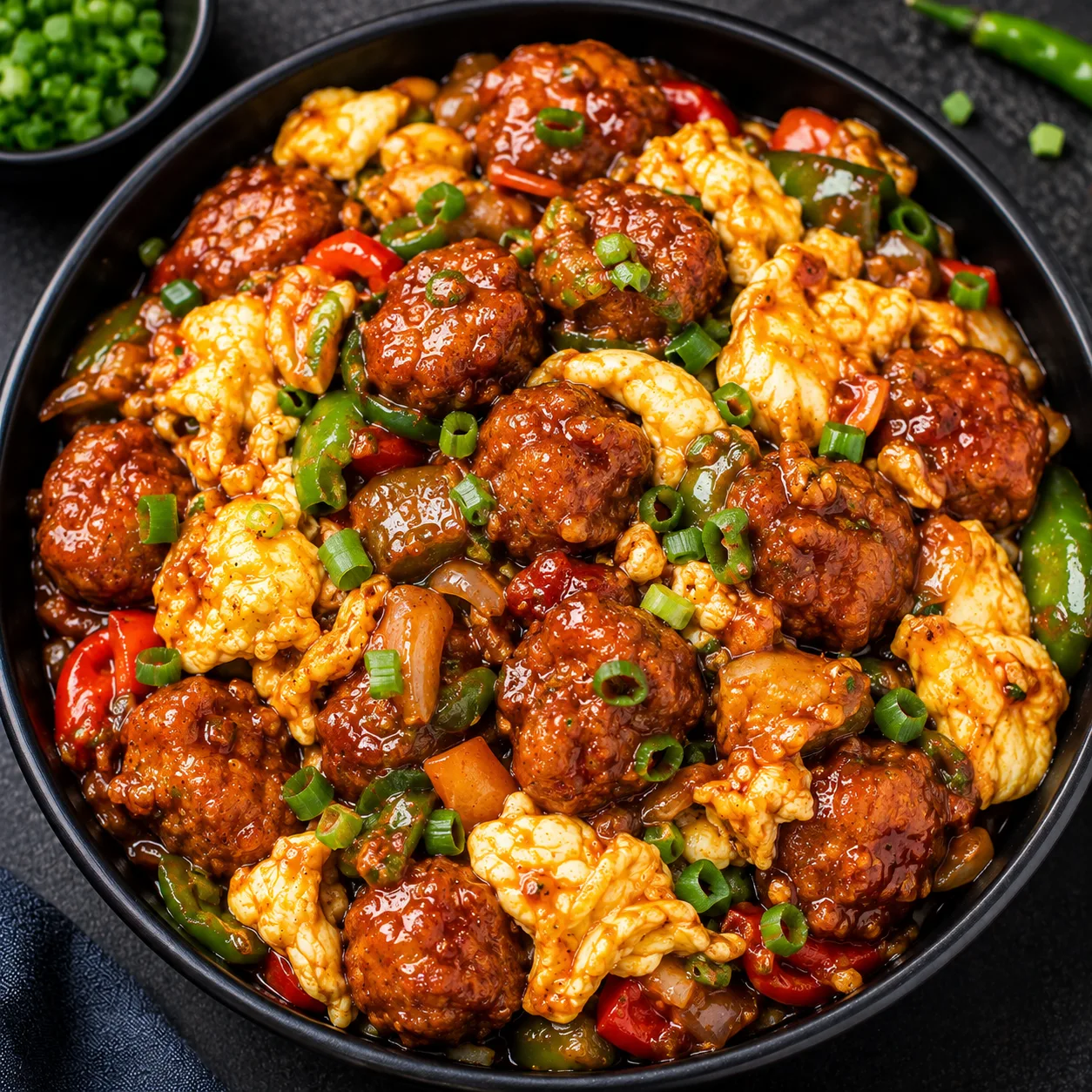 Double Egg Chicken Manchurian