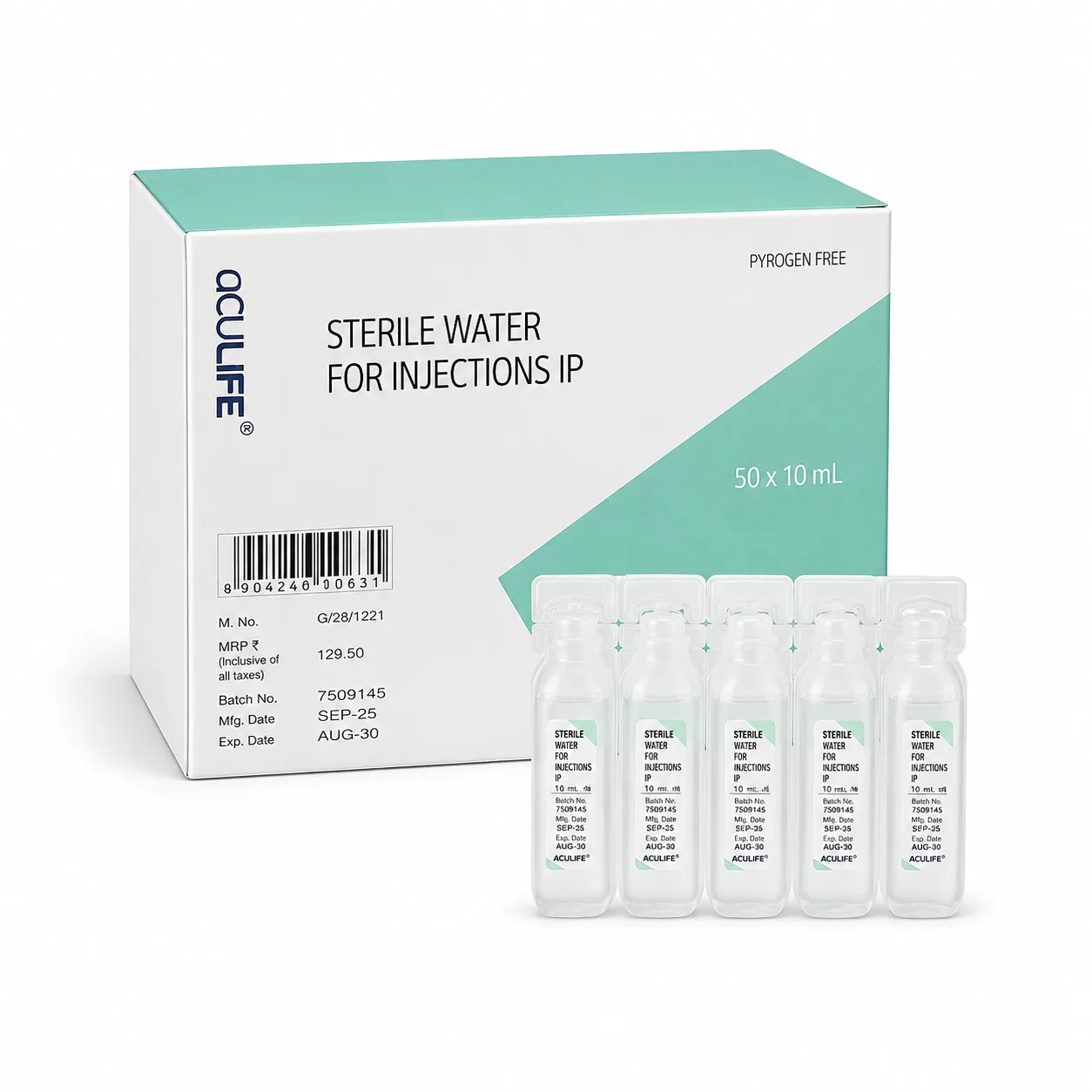 Aculife Sterile Water for Injection 10mL × 50