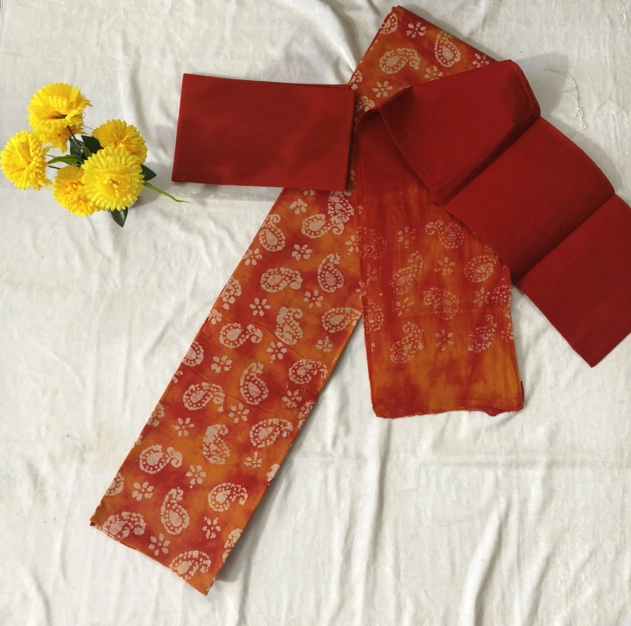 Batik Paisley Chanderi Cotton Dress Material🦋
