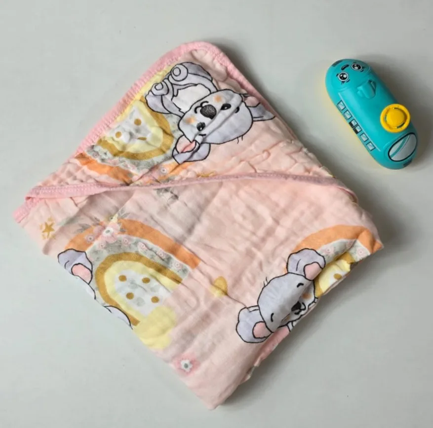 Muslin Cap Towel – Peach Pink  (mct299)