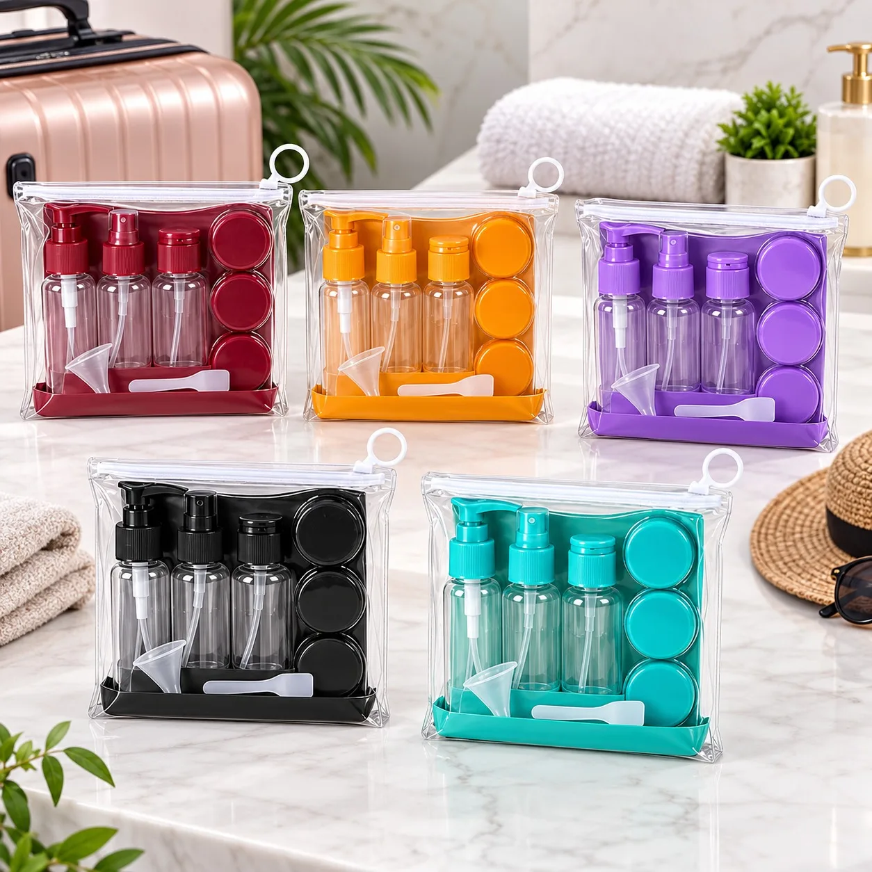 5-in-1 Travel Toiletry Bottle Set