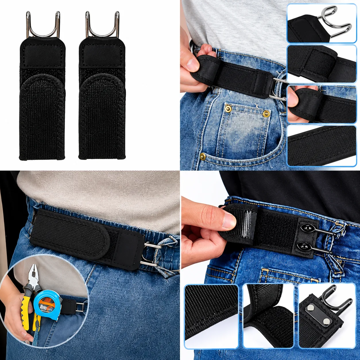 Adjustable Waist Extender Button Hook for Jeans and Pants