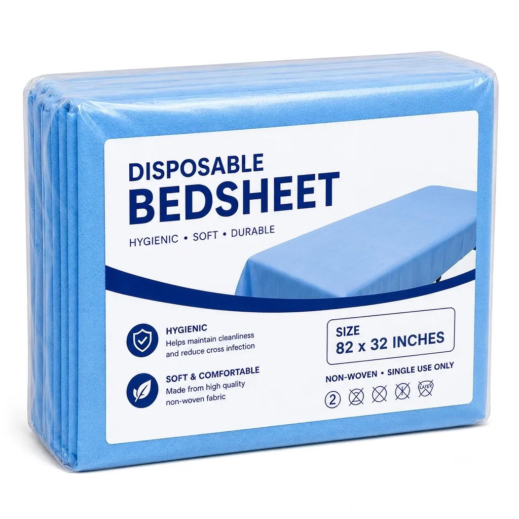 RXSHOPY Blue Single Use Non Woven Disposable Bedsheet for Hospital Surgical Spa Salon Masssage