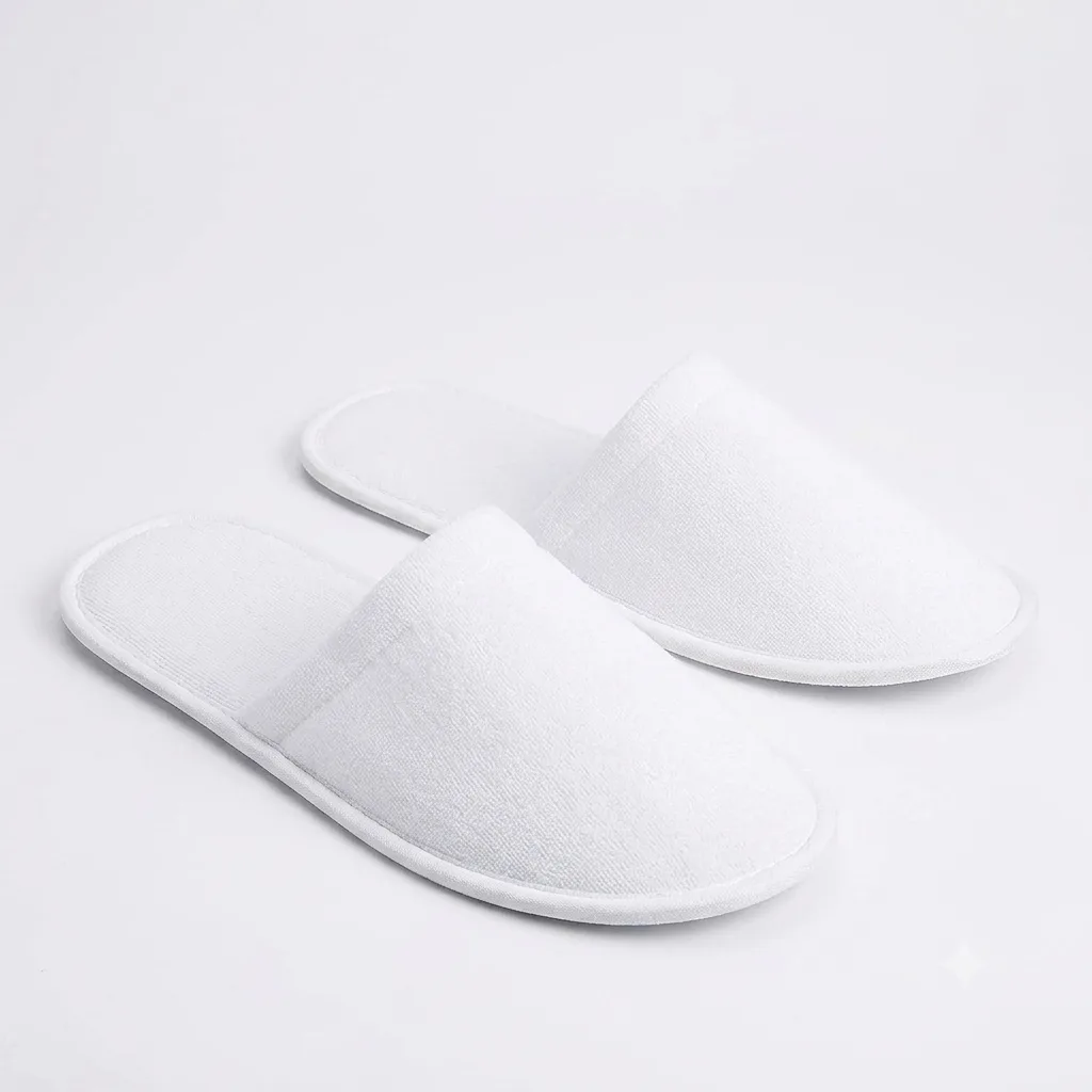 RXSHOPY Unisex Closed Toe Disposable Slippers White – 5 Pairs