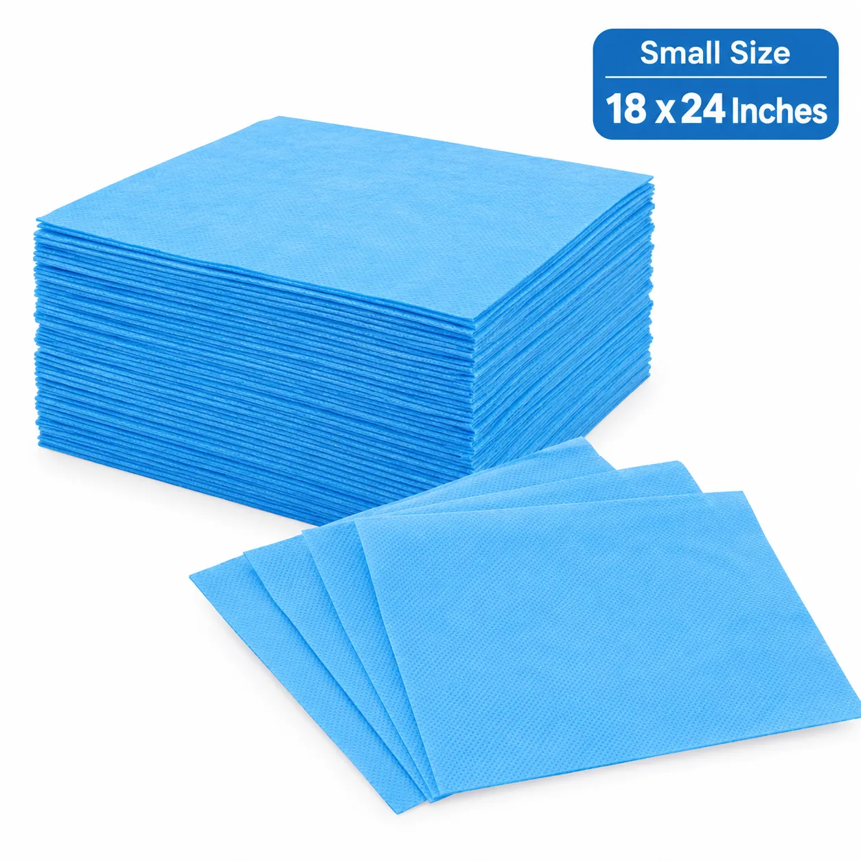 RXSHOPY Disposable Blue Towels Small Size (18 x 24 Inches ) Pack of 10, 20, 30, 50, 100 for Spa, Salon, Massage, Hospital