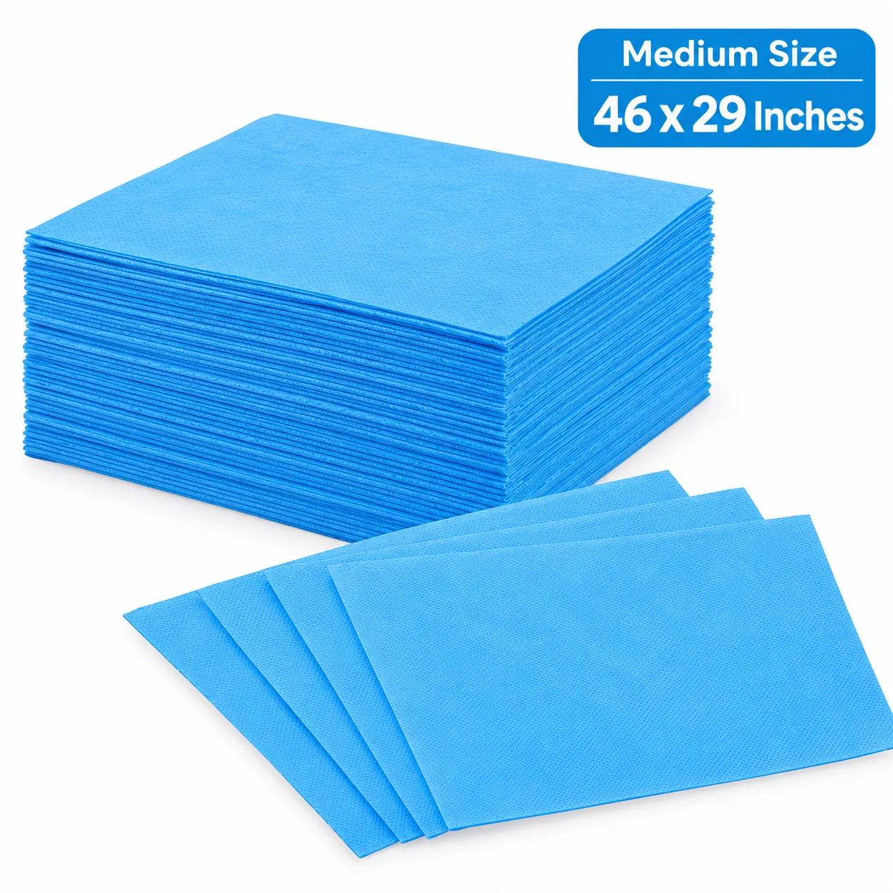 RXSHOPY Blue Medium Size (46 x 29 Inches) Disposable Towels for Spa , Salon, Masssage Hospital Pack of 10, 20, 30, 50, 100