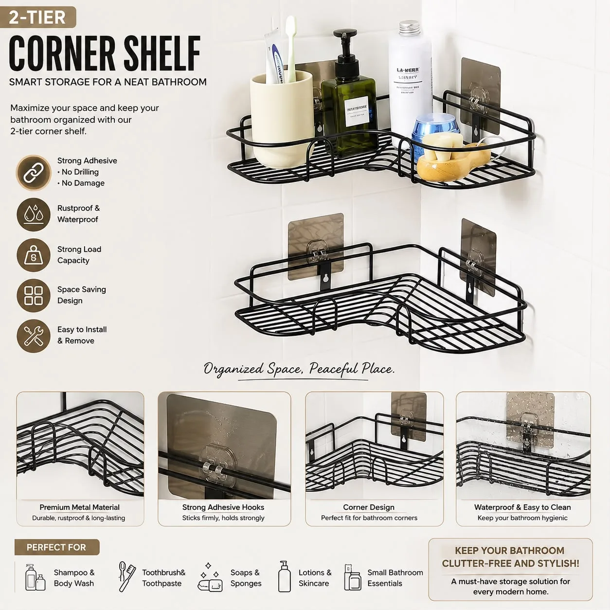 Iron corner rack