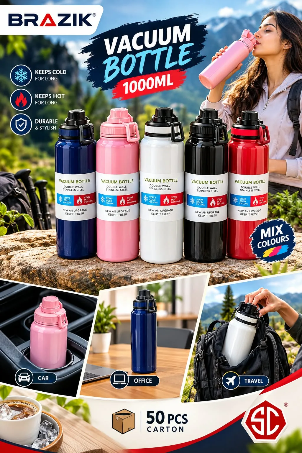 Water bottle vacuum  800ml