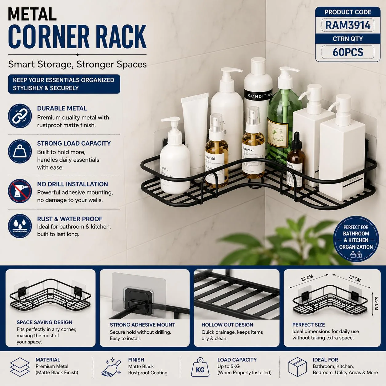 Iron corner rack