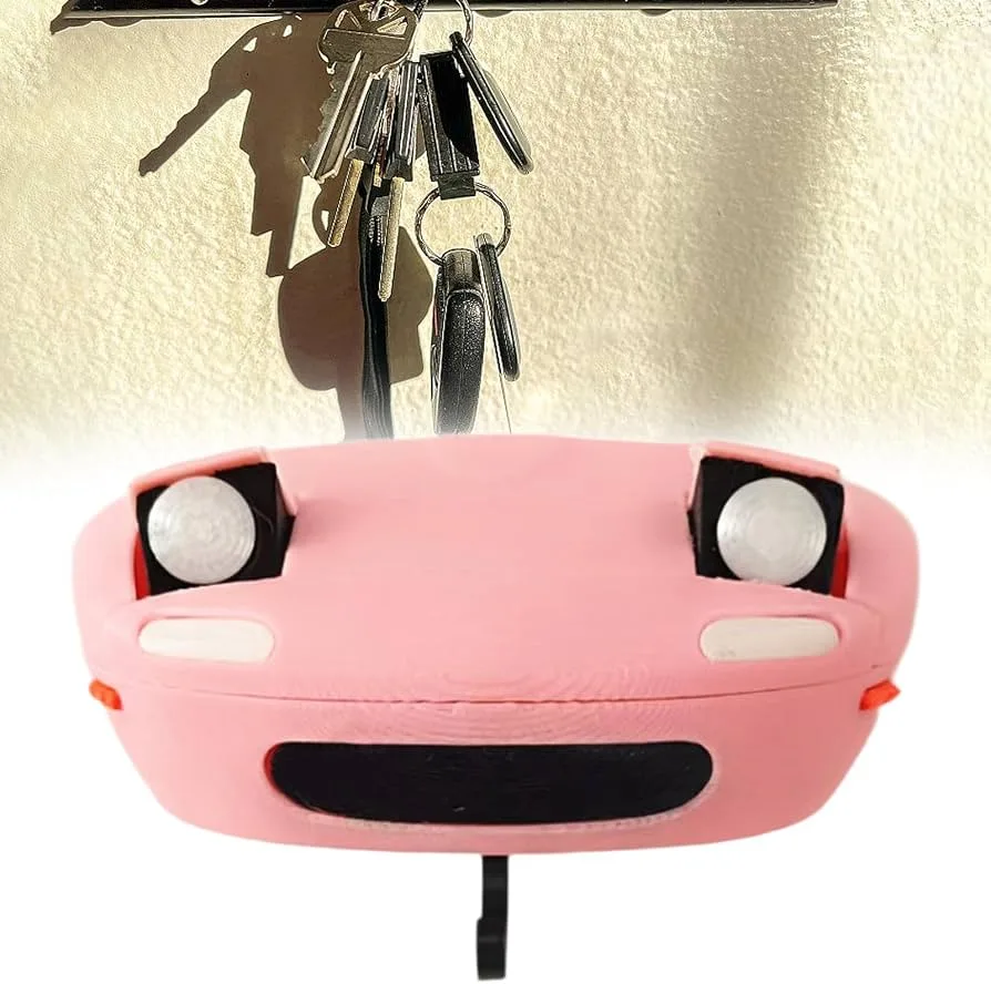 pink Mazda Miata MX-5 pop-up headlight wall-mounted key rack