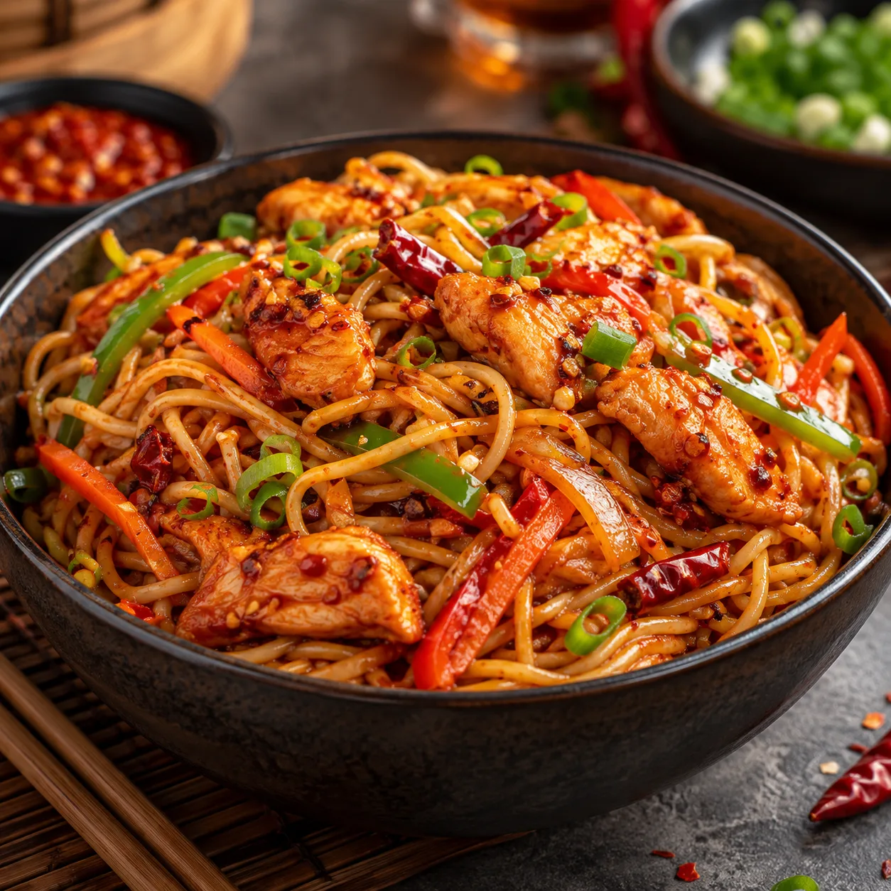 Schezwan Chicken Noodles