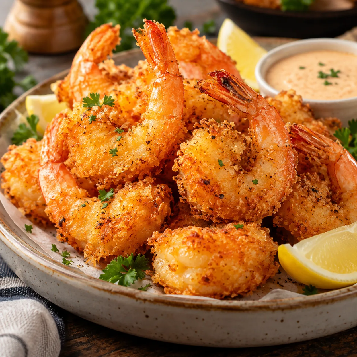 Golden Fried Prawns