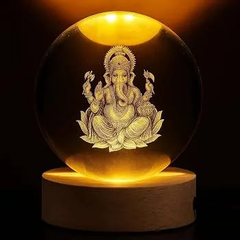 Ganapathi Crystal Lamp