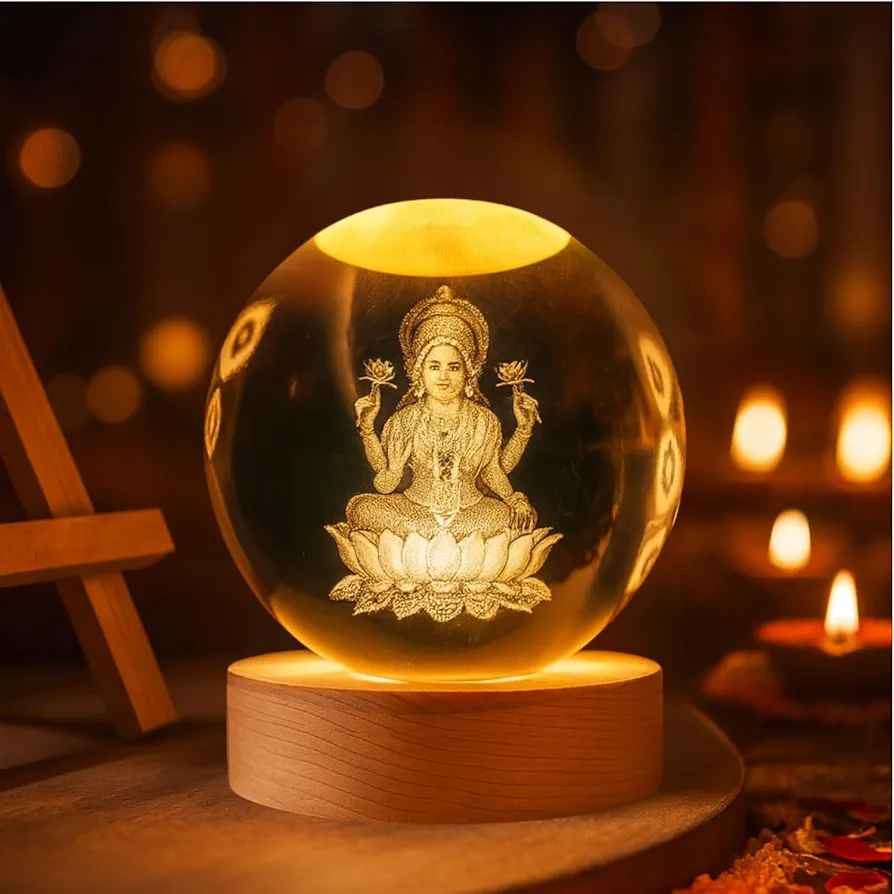 Lakshmi Dhevi Crystal Lamp