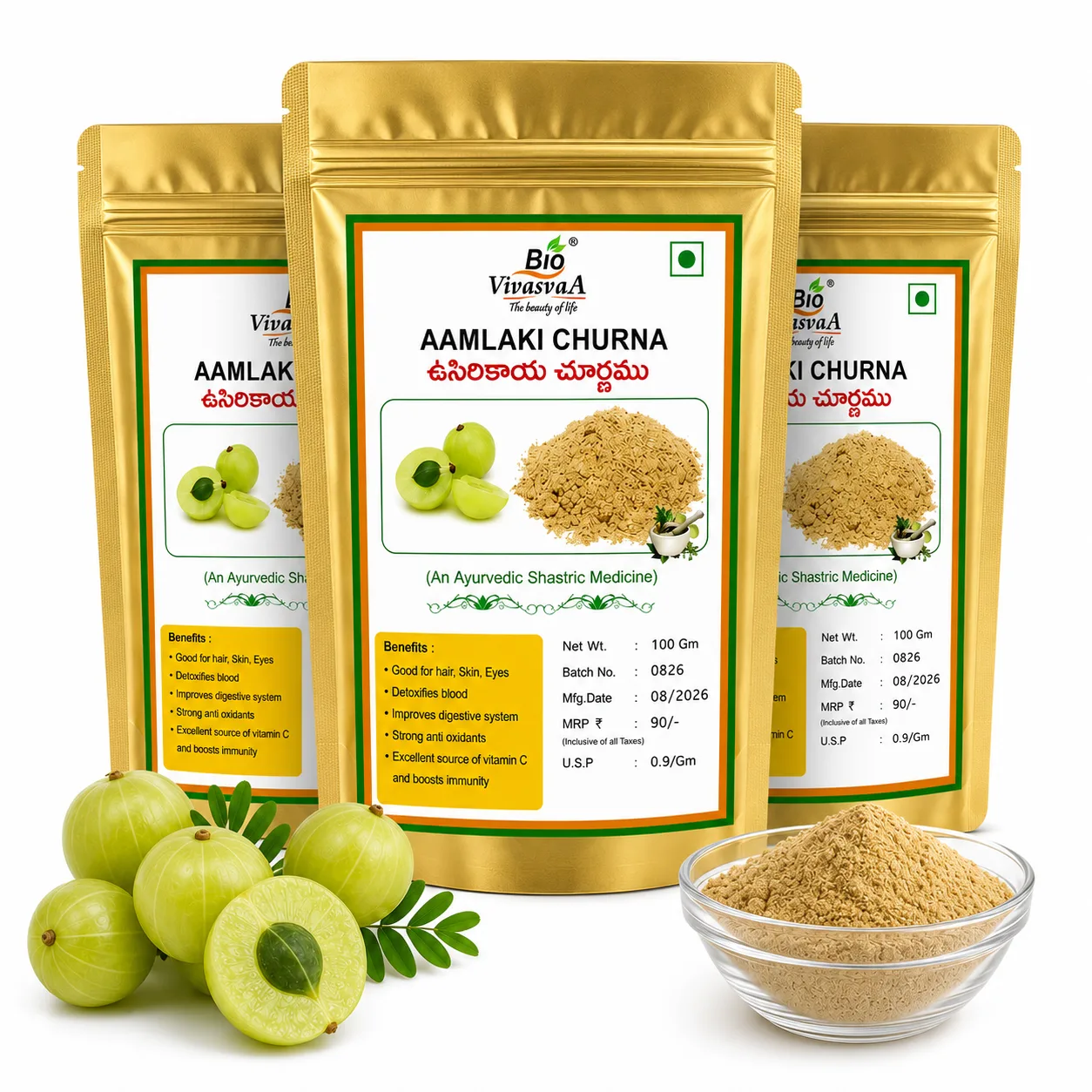 Biovivasvaa Amla Churna - 100gm (pack of 3)