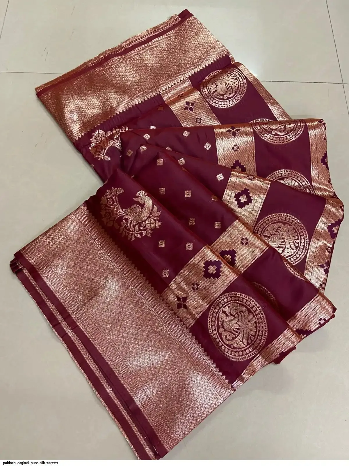 Pure Silk Paithani-style saree with original zari weaving