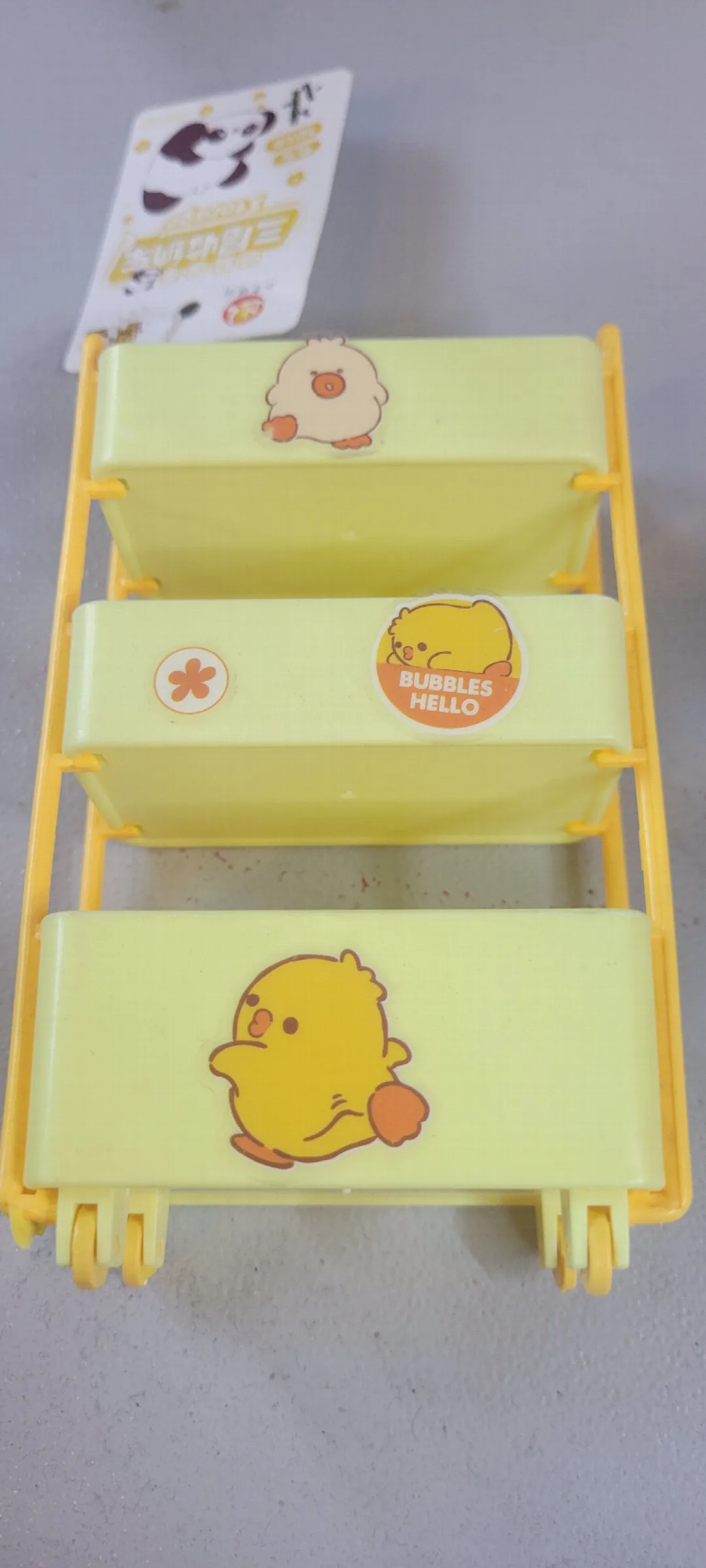 cute mini 3-layer plastic storage trolley desktop