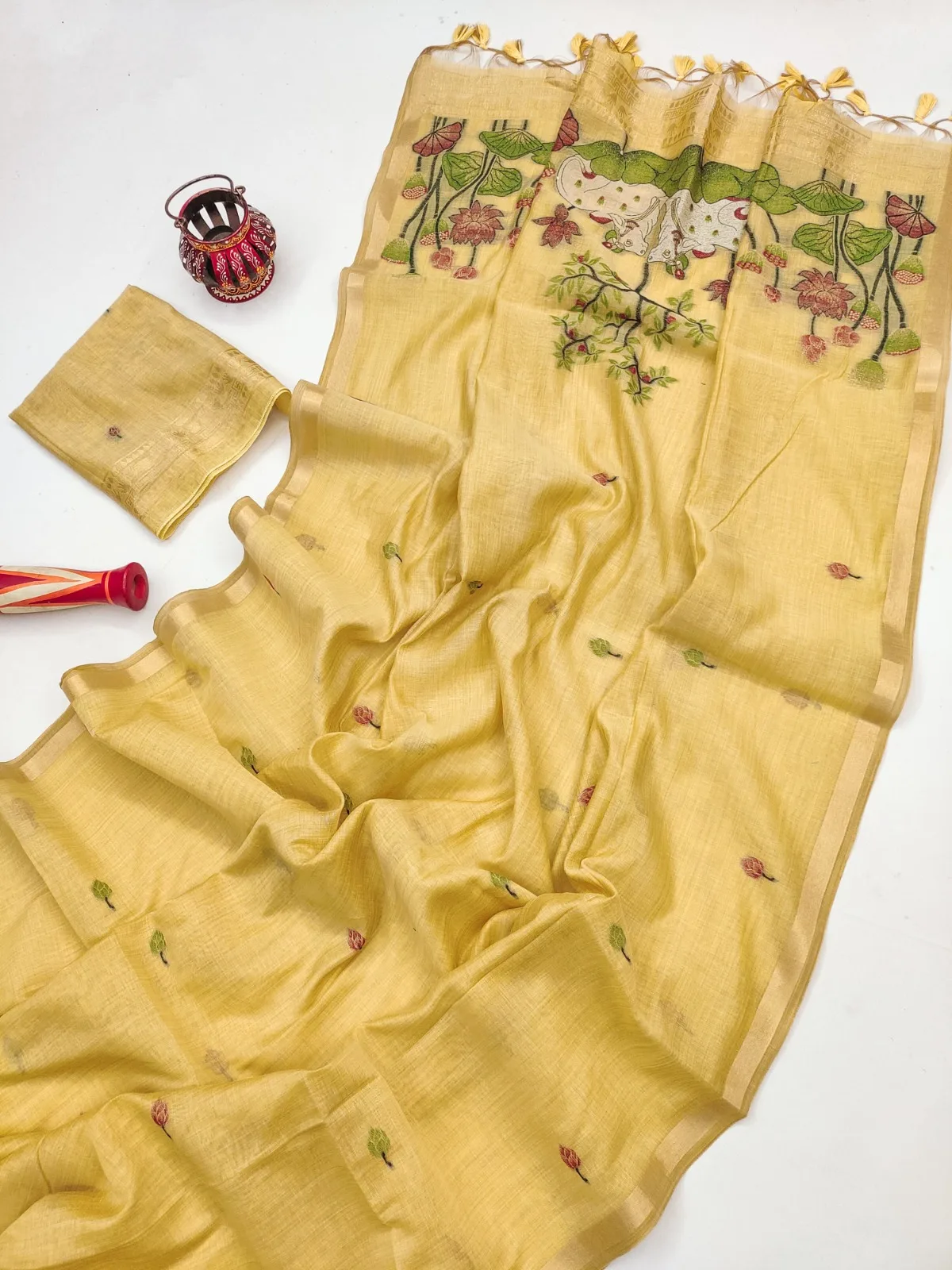 Premium Pichwai Soft Muga Cotton Saree