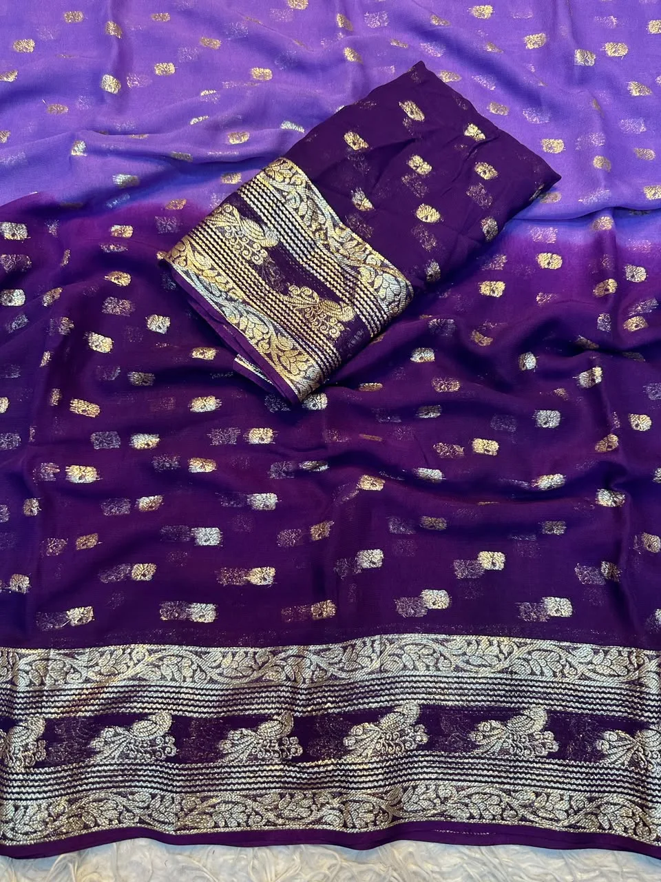 Pure Viscose Georgette Zari Saree