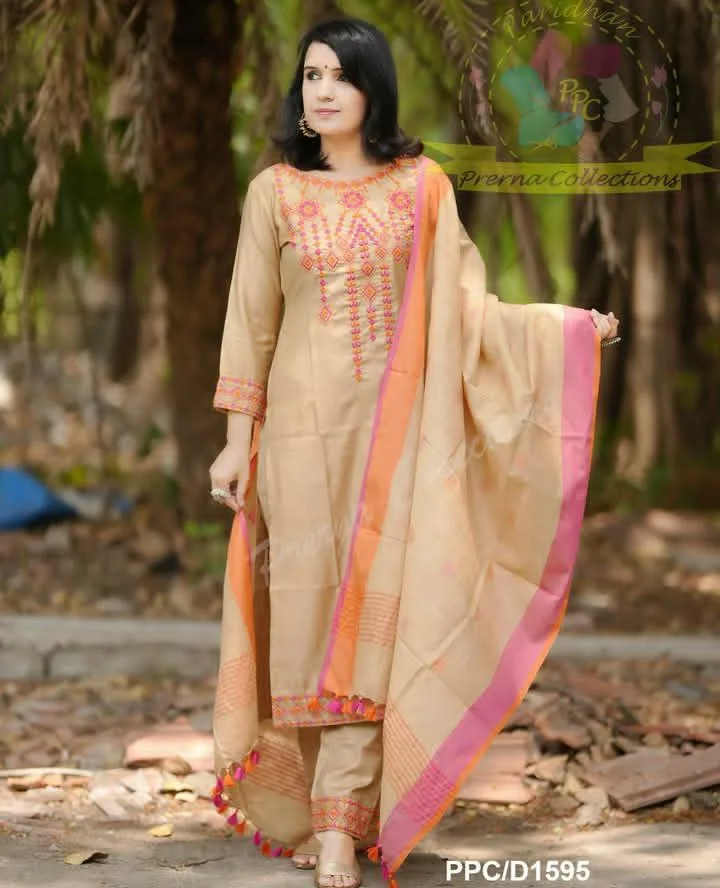 COTTON 60×60 EMBROIDERED SUIT