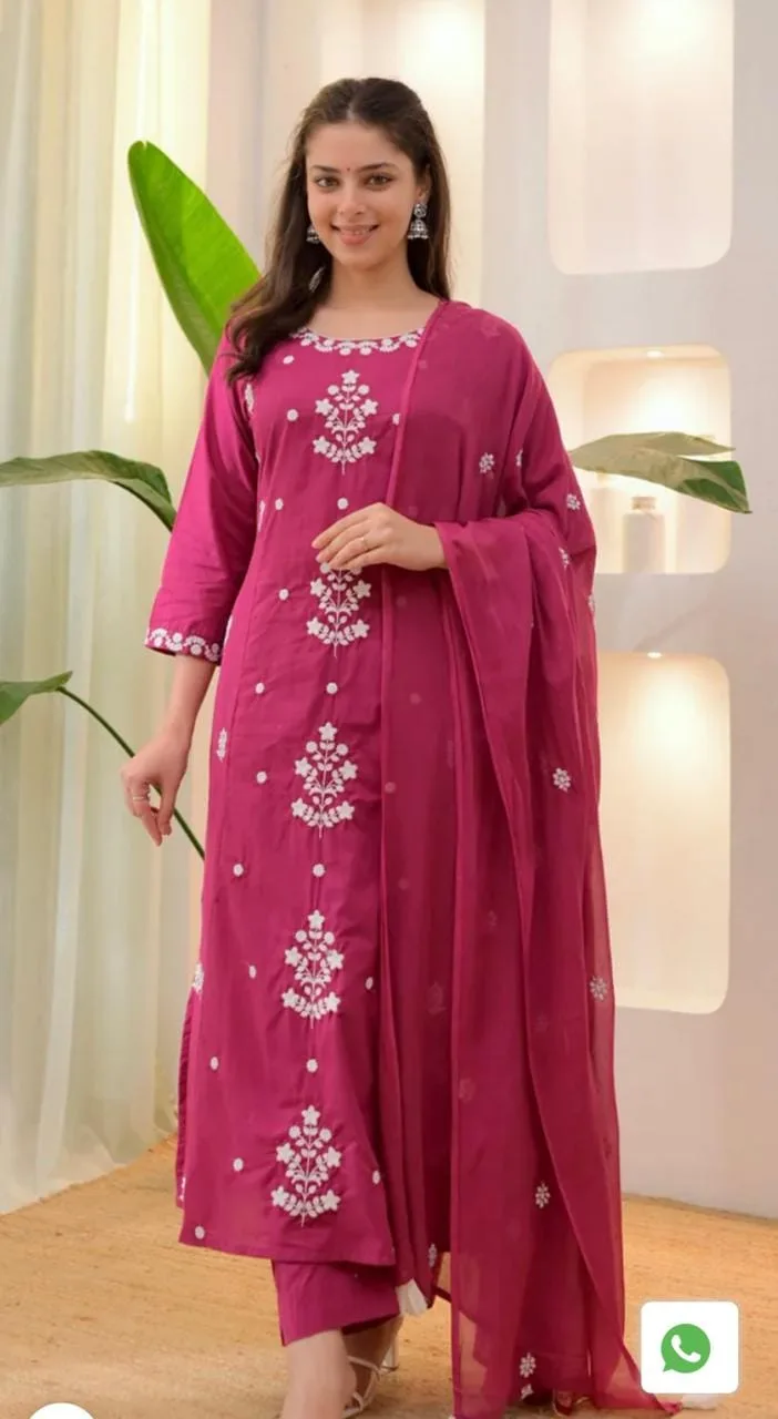 PURE COTTON HEAVY HANDWORK 3-PIECE SET