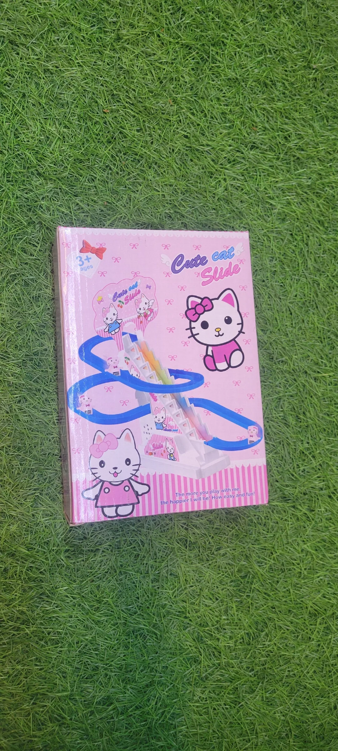 Cute cat slide-Climbing Track Toy Set