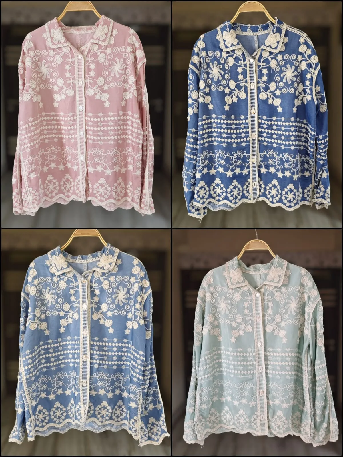 Embroidered Soft Cotton Blend Shirt