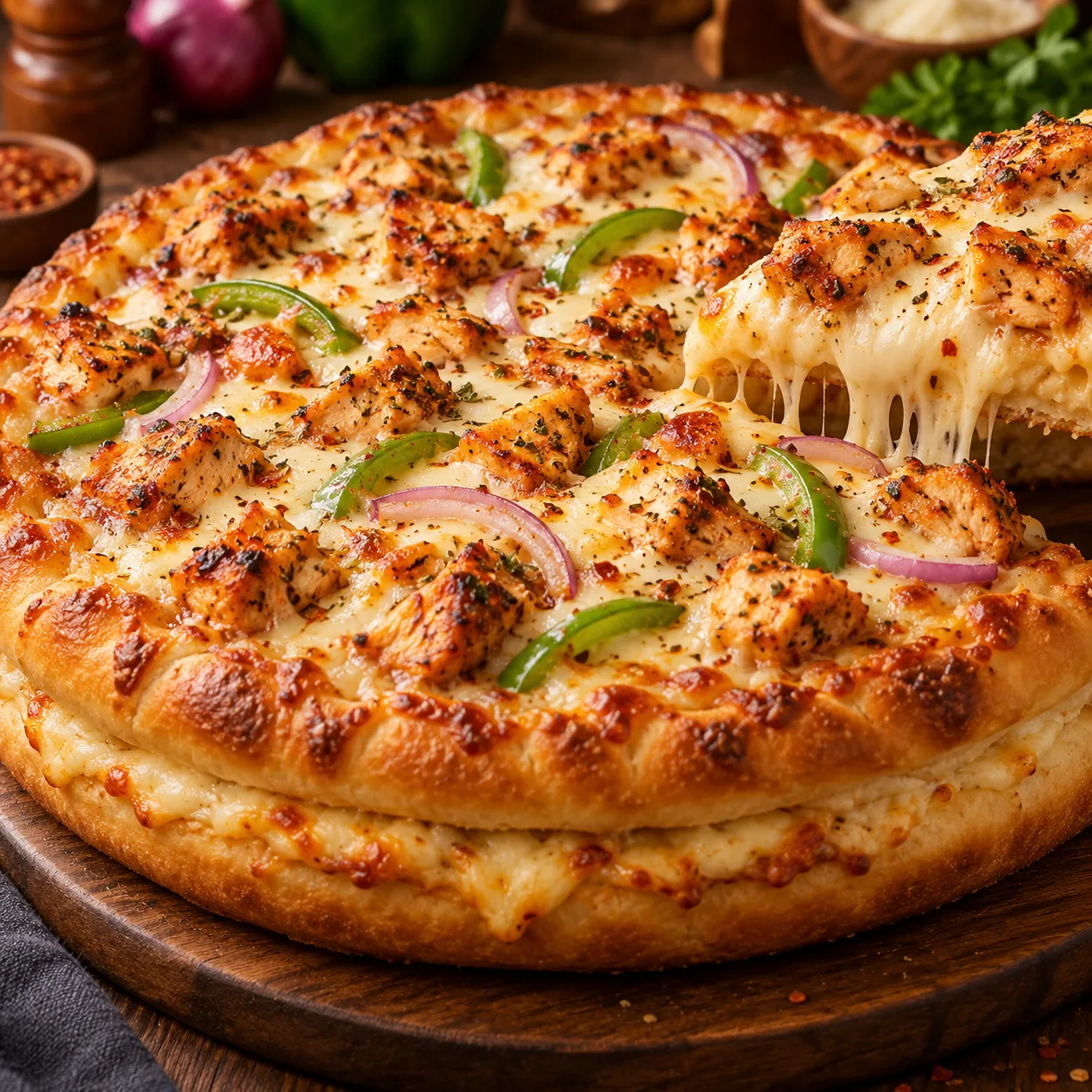 Double Crust Chicken Pizza