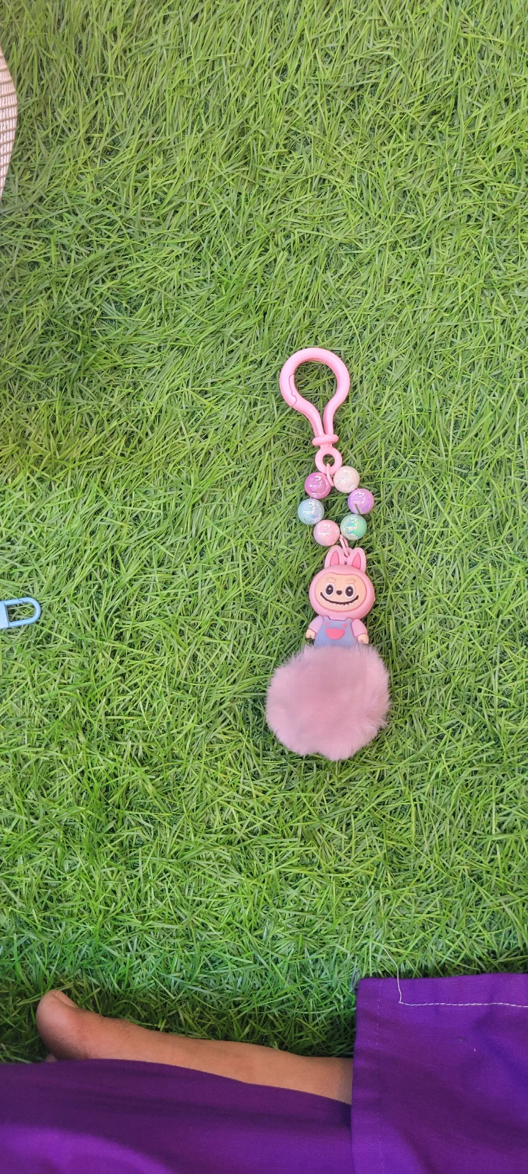 Labubu-style cartoon character keychain