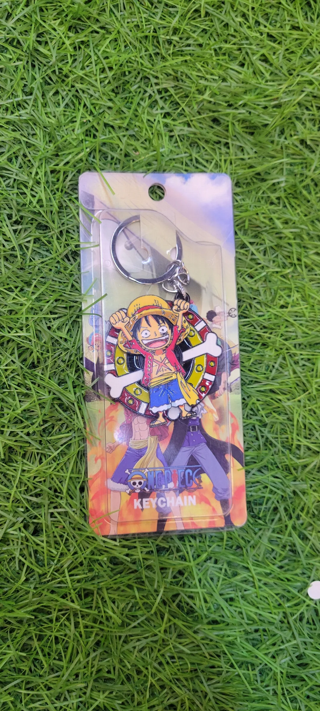 One Piece Monkey D. Luffy Rotating / Fidget Spinner Metal Keychain.