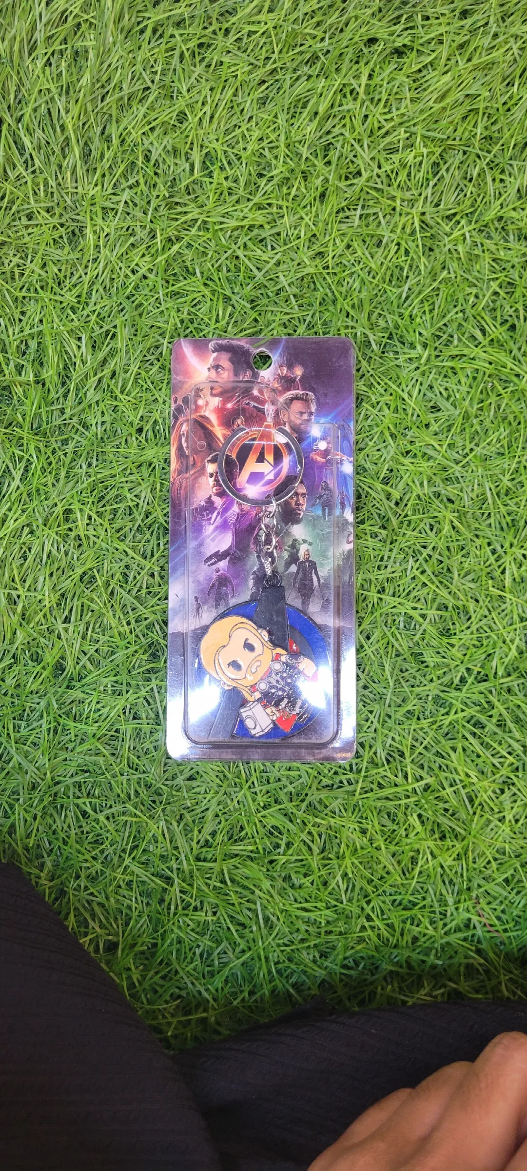 Marvel Avengers-themed metallic keychain