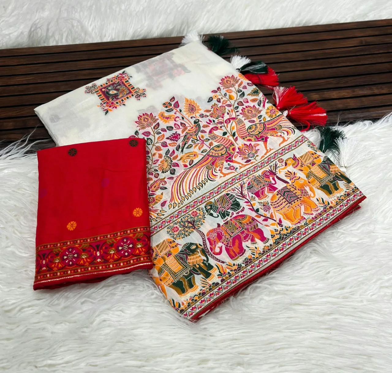 ✨ Premium Rajwadi Pashmina Silk Saree ✨